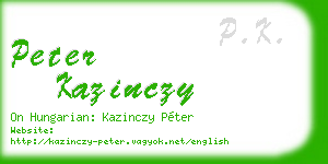 peter kazinczy business card