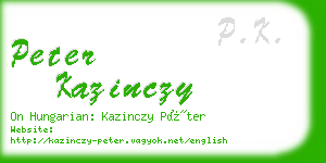 peter kazinczy business card